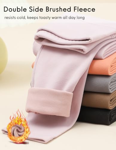 BINIDUCKLING Girls Fleece Lined Leggings Warm Thermal Kids Yoga Pants 4-13 Years2