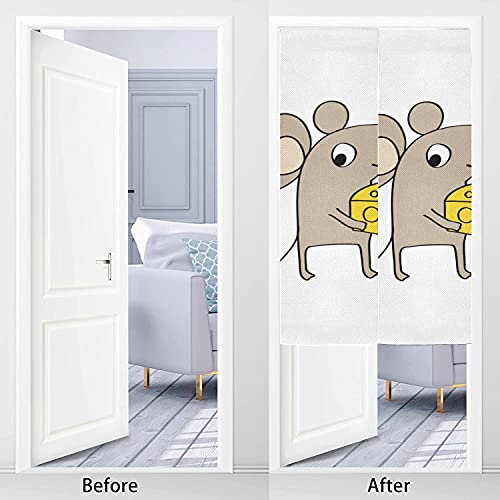 Doorway Tapestry Cute And Funny Mouse Running Rringing A Cheese Doorway Curtains For Bedroom Hanging Doorway Tapestry For Kitchen,Porch,Bedroom Door Decor,17"X 56" #TOP3