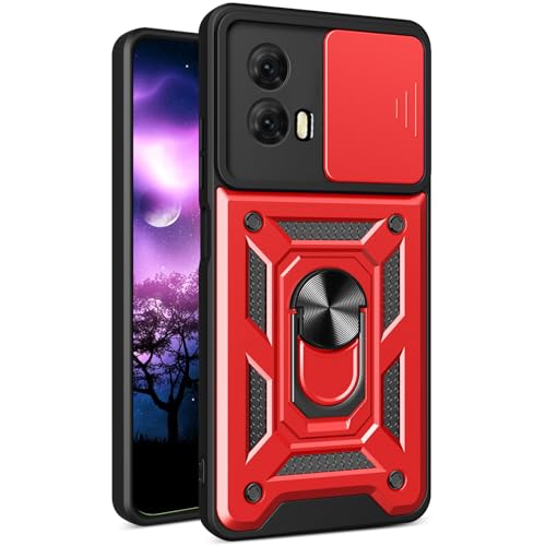 Coque Motorola Moto G04 / G24 Ysnzaq Armor antichoc avec béquille rouge