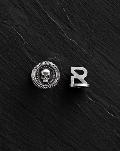 Pendientes góticos de calavera VIVERE MEMENTOR en plata de ley 925 2