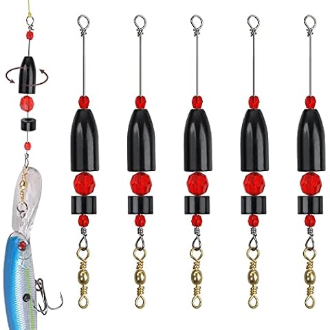 FUSIGO Carolina Rigs Fishing Ready Rigs with Brass Bullet Weights Barrel Swivels Fishing Tackle Fishing Rigs 1/4oz 3/8oz 1/2oz 3/4oz 1oz Cover