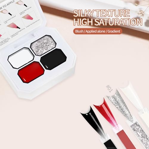 Set de 4 Esmaltes Ombre Gel para Uñas con 20 Esponjas miniatura 2