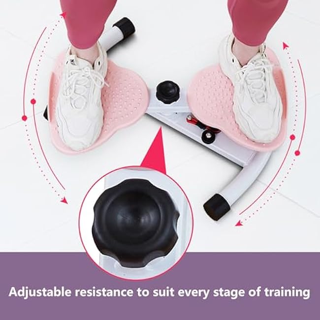 Waist Twister, Ab Machine with Resistance Bands,330 lbs Weight Capacity, Abs Workout for Slim Waist and Core Ab Exercise, Noiseless Home Gym Exercise Equipment for Women Men