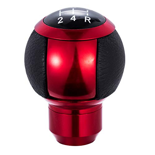 Bashineng Transmission Gear Knob 5 Speed Leather Stick Shift Shifter Head Fit Most