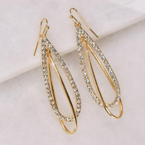 Simulated Diamond Teardrop Dangle Earrings for Women - Cubic Zirconia Crystal Long Dangling Earrings3