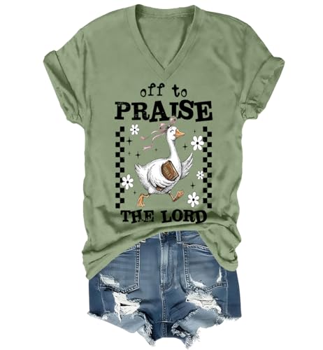 Off to Praise The Lord Shirt Vintage Christian Bible Goose Shirt Unisex