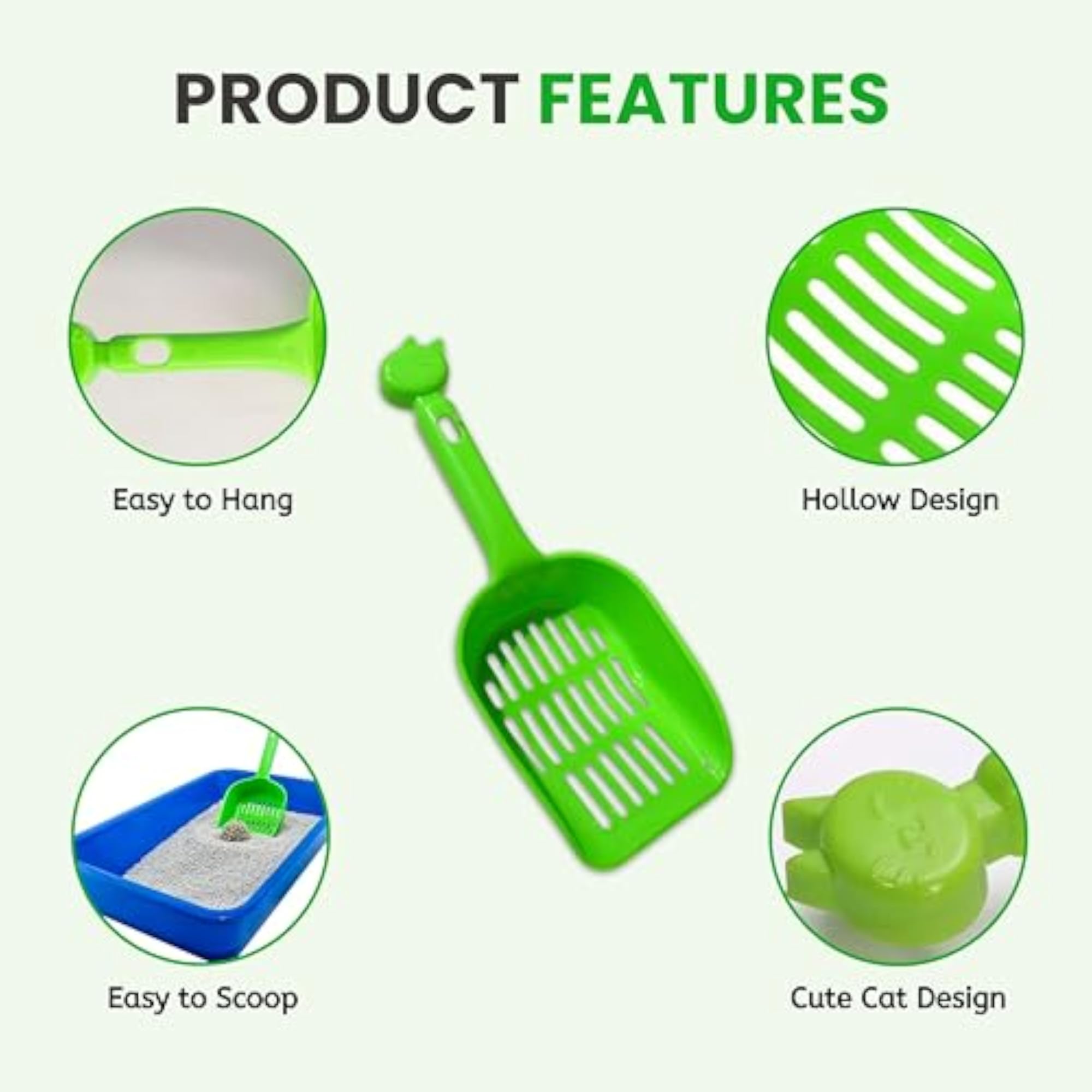 Durable Plastic Pet Waste Scooper, Pack of 2
