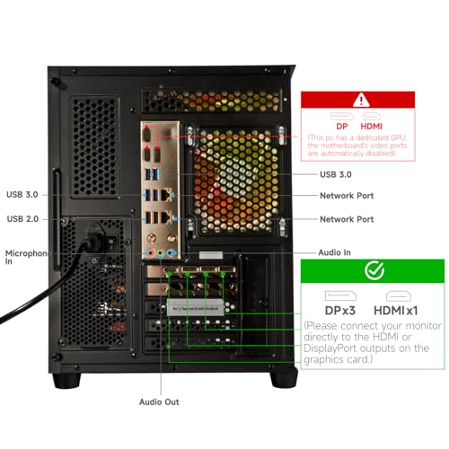 Image of Gaming PC Desktop Core I9-14900HX, GeForce RTX 5060 Ti 8G, 16G DDR5 RAM, 1TB NVME SSD, WiFi 6, 4K 8K High-End Prebuilt PC Computer Tower for Streaming, Video Editing & Workstation Use (Black)