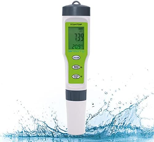 AEROSPRING 3-in-1 Waterproof Multifunction Digital Meter, Measures Electrical Conductivity (EC), pH and Temperature Functions Specially Designed for Hydroponic Systems