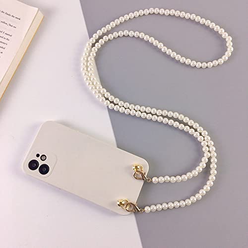 Lmeil Crossbody Lanyard Necklace Pearl Bracelet Case With Chain For Iphone 11 12 13 14 Pro Max Xr X Xs 6 7 8 Plus Cover With Strap,B,For Iphone 13 #TOP1
