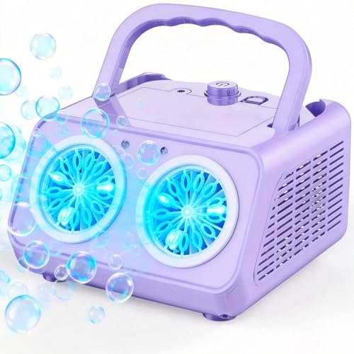 Bttyu Dual-Fan Bubble Machine | 20000+ Bubbles/Min for Outdoor Events, Weddings, Parties | Plug-in & Battery Powered | All-Ages Fun (Kids & Adults)