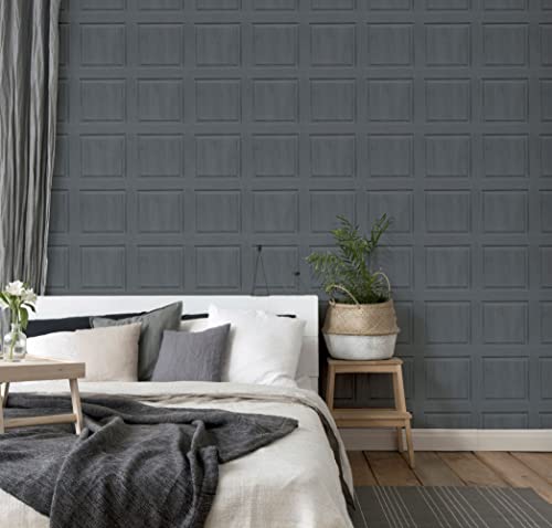 Arthouse Charcoal Grey Washed Panel Wallpaper - Faux Paneling Effect - Visible Wood Grain Effect - Easy To Install - Paste The Paper - Feature Wall Or Full Room Very On-Trend - 909600 #TOP6