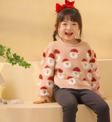 Family Matching Christmas Sweater Santa Claus Print Long Sleeve Knit Pullover Tops for Women/Men/Boys/Girls3