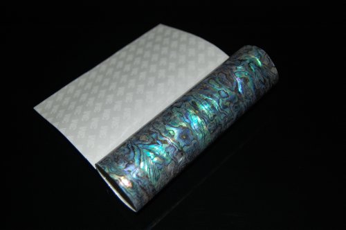 Blue Paua Shell Flexible Enhanced Adhesive Veneer (Size: 9.4