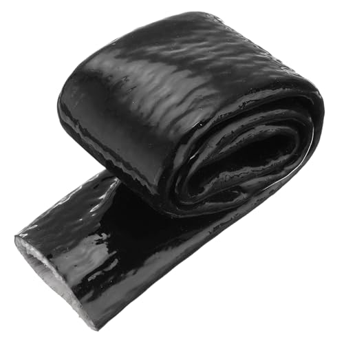 Image of MECCANIXITY 1-3 /16 inch ID 1.6ft Heat Shielded Fire Sleeve Silicone Coated Fiberglass Tape, for Automotive Hose Lines Wires Electrical Wiring, Black