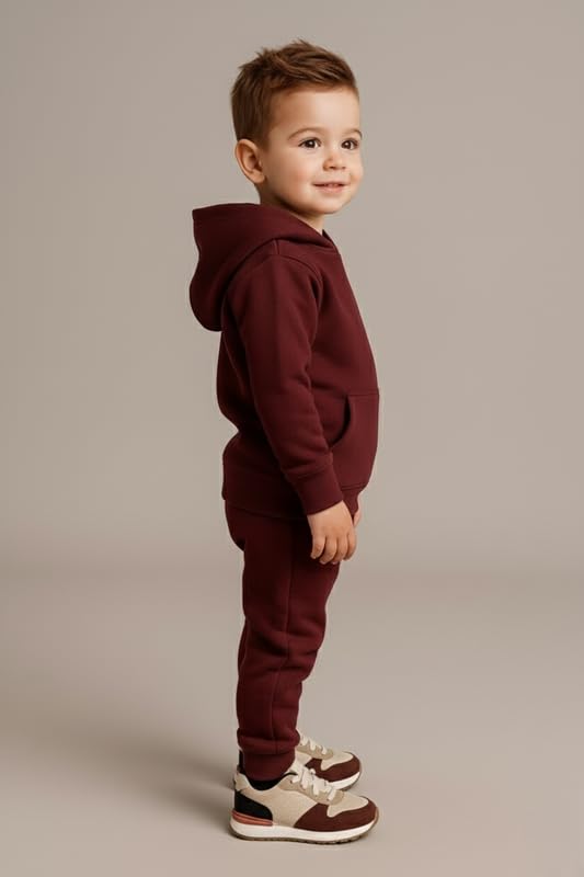 Image of Kids Hoodie Sweatshirt, Boys & Girls Relaxed Fit Wool Hooded & Round Neck Sweatshirt