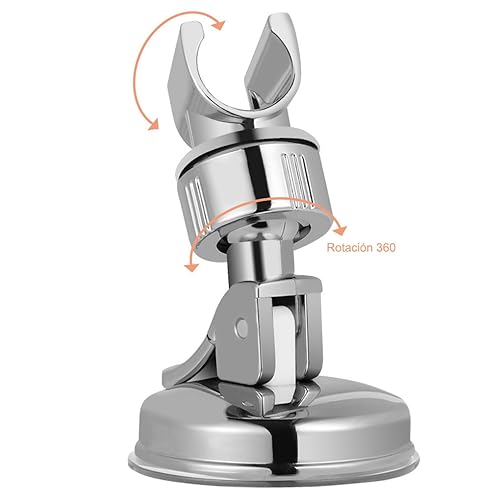 Soporte para cabezal de ducha de pared con ventosa universal y ajuste rotatorio de 360 grados 8