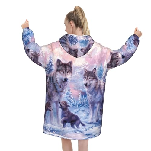 Couverture à capuche loup idée cadeau idéal pour frissonner de confort