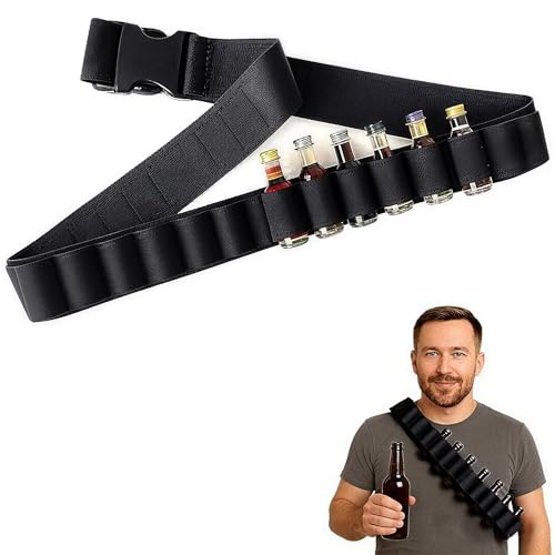 LYSHOOCE Gürtel Klopfer für Berentzen Schnapsgürtel Verstellbar Gürtel Shots bis zu 130 cm Länge 27 Slots