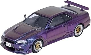 Inno Models Skyline (R34) GT-T RHD (Right Hand Drive) Magic Purple/Green Metallic International MotorXpo Hong Kong 2022" Event Model 1/64 Diecast Model Car IN64-R34GTT-IMX22