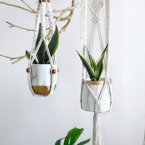 POTEY-053801-Ceramic-Planter-Flowerpots-6-48-inch-Modern-Decorative-Plant-Pot-Containers-for-Aloe-Plants-Flower-Home-Decor-IndoorMarble-PatternedPlant-NOT-Included