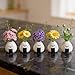 MOUGIGI 5 PCS Mini Flower Vase, Handmade Ceramic Rice Ball (Japanese Onigiri) Miniature Vases, Charming and Cute Design, Perfect for Dry Flowers - Bulk Bud Vases, Unique and Adorable Japanese Craft