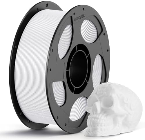 ANYCUBIC PLA 3D Printer Filament, 3D Printing PLA Filament 1.75mm Dimensional Accuracy +/- 0.02mm, 1KG Reusable Spool (2.2 lbs), White