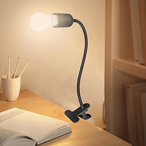 Pinza de luz E27 para solucionar la falta de espacio en escritorio, flexo ajustable negro 4