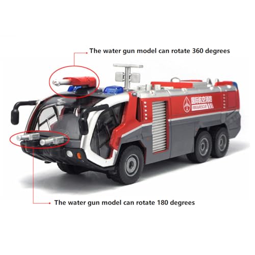 WANSUPYIN 1:50 Alloy Truck Model High Pressure Water Fire Truck Model with Pull Back & Sound Light F