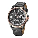 腕時計 メンズ 革ベルト アナログ表示 ブラック: 防水 クォーツ スモールセコンド飾り レジャー ビジネス メンズ ファション アクセサリー - 誕生日 記念日 クリスマス バレンタインデー 彼氏プレゼント