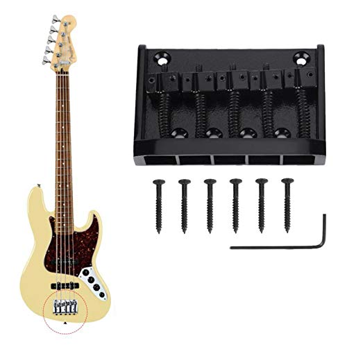 Kadimendium Bass Bridge Tailpiece Good Texture Metal Bass Bridge For 5 String Bass(Black) #TOP1