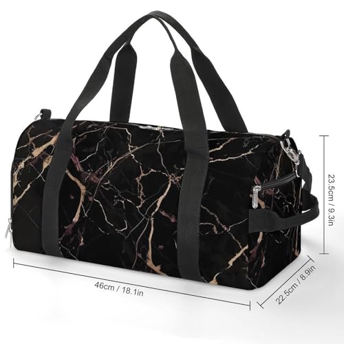 Black Gold Marble Gym Bag for Men Women Water Resistant Duffle Bag Travel Lightweight Bag for Travel Sports2