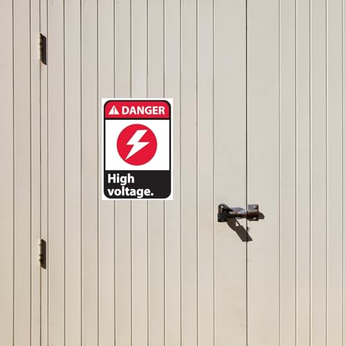 Image of CVANU Danger High Voltage. Warning Safety Self-Adhesive Waterproof PVC Vinyl Sign Sticker Size (11.7inchX8.3inch) Pack of 20