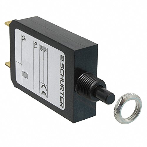 4411.0011, Circuit Breaker Thermal 1P 277VAC/28DC 10A Panel Mt-Threaded Push Reset QC Term.