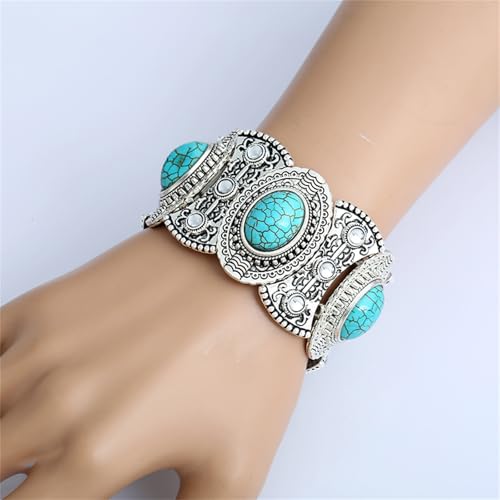 WCRAZYE Turquoise Beaded Stretch Bracelets for Men Women Handmade Bohemian Western Country Cowgirls Stackable Bracelet Y2K Summer Beach bracelets Jewelry Gifts3