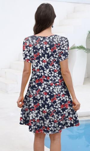 Image of COSSEN Women's Summer Casual Tshirt Dress Crew Neck
