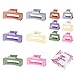 Alemaky 12 Pack Square Colorful Hair Clips, Big and Small Neutral Rectangle Claw Clips, Non-slip Matte Hair Clips for Women,Strong Hold jaw clip for Thick Thin Hair Silver Brown White Pink
