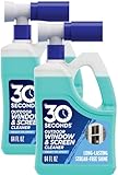 30 SECONDS Outdoor Window & Screen Concentrated Cleaner for Glass, Patio Doors, Fiberglass, Furniture - No Screen Removal Required, Spray & Rinse - Hose End Spray Attachment (2 PACK)