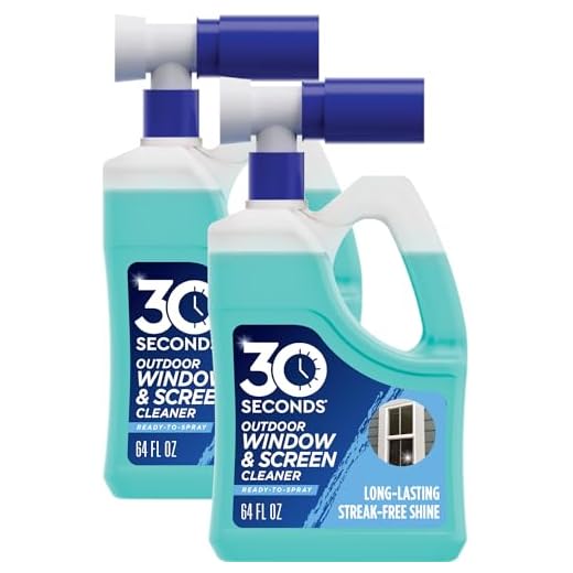 30 SECONDS Outdoor Window & Screen Concentrated Cleaner for Glass, Patio Doors, Fiberglass, Furniture - No Screen Removal Required, Spray & Rinse - Hose End Spray Attachment (2 PACK)