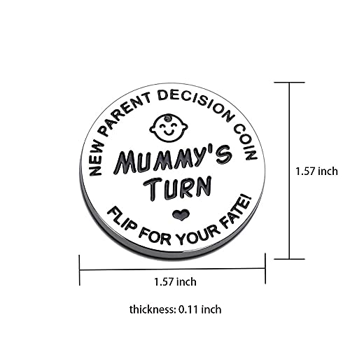 Image of New Dad Mom Gifts Funny Decision Making Coin, New Parent Mummy Daddy Pregnancy Women First Time to be Moms Dads Mother's Day Father's Day Gifts Double Sided