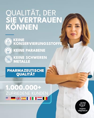 Ultra Pur MagnesiumÖl Spray 100ml - 100% Natürlich Reines Zechstein Öl von Organic Magnesium | Perfekt für Sport & Muskel entspannung | Flüssig MagnesiumChlorid Oil Konzentrat 6