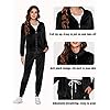 Ekouaer Women's Velour Joggers Sets Fleece Sportswear Full Zip Sweatshirts and Sweatpants Black M