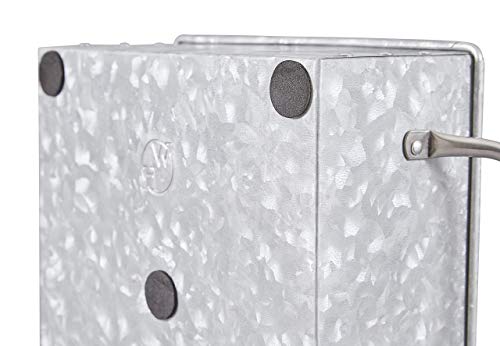 Wh Walford Home Galvanized Metal Storage Tray – Rustic Farmhouse Table Caddy With Handles – Functional & Decorative Divided Box - Vintage Style 3 Compartment Cutlery, Condiment & Napkin Organizer #TOP4