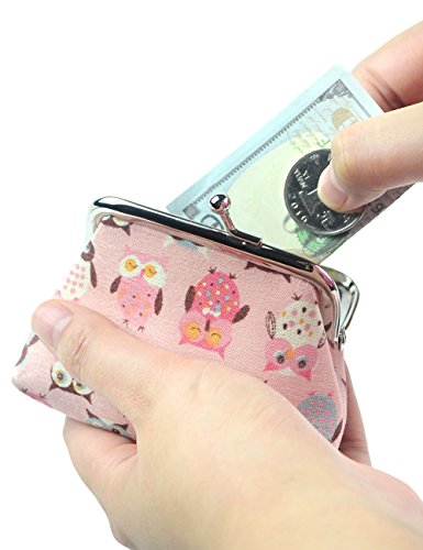 Popuct Women's Owl Coin Purse Mini Kiss Lock Wallet(D/4Pcs/9Cm7Cm) #TOP2