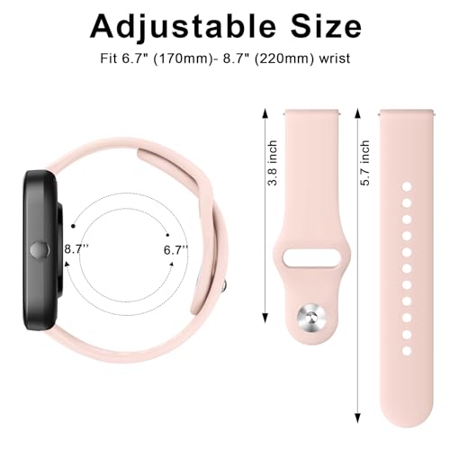 Image of Tobfit 22mm Watch Band Strap with Rust Free Button Compatible with Noise ColorFit Ultra /Ultra 2, Vision, Caliber, Pro 3 (Watch Not Included), Soft Smartwatch Straps for Men & Women