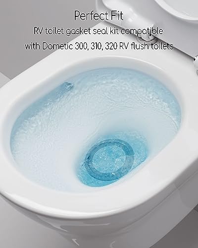 Image of RV Toilet Flush Seal Kit Replace 385311652 385311658 | Compatible with Dometic 300 310 320 RV Toilets