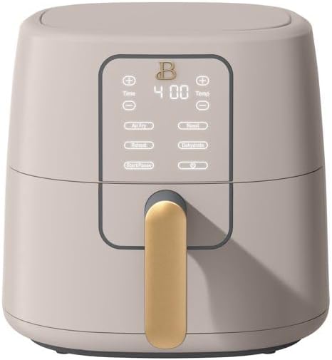 Beautiful 6 Qt Air Fryer with TurboCrisp Technology, EverGood Ceramic Nonstick Coating, Porcini Taupe by Drew Barrymore