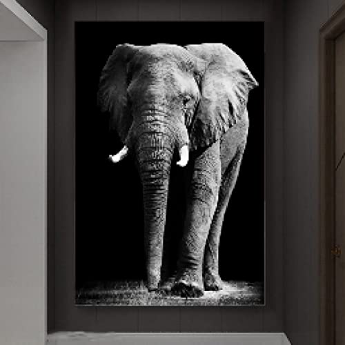 Elefante salvaje africano animales pinturas en lienzo decoracion pared salon 50x70 cm