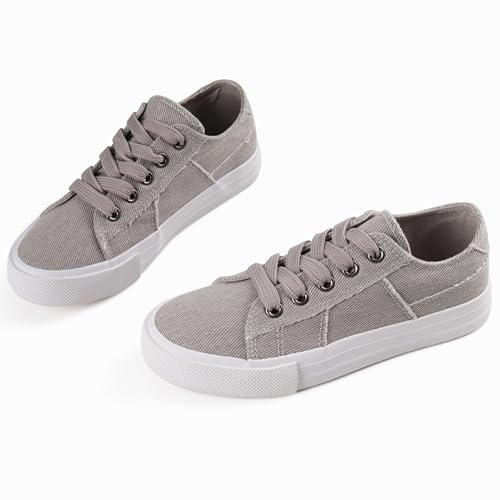 JUDIS Kids Lace up Fashion Canvas Shoes Low Top Casual Walking Sneakers for Boys4