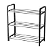 Schuhregal Schuhregal,Shoe Rack,3 Tier Schwarz Schuhregal,for Wohnzimmer,Flur und Garderobe,Geschäfte zwischen 6 Paar Schuhe,Sturdy Entwurf,Raumersparnis(3 Tier) Schuhablage
